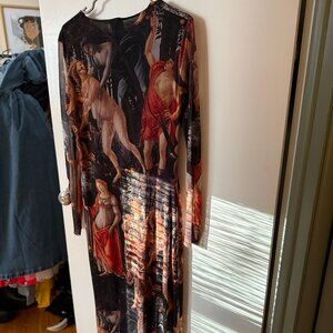 Zara Botticelli Print Tulle Dress / Size L